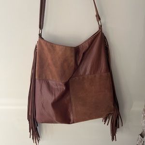 Large Camel fringe bag